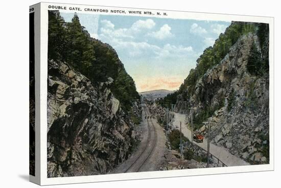 White Mountains, New Hampshire - Crawford Notch View of the Double Gate-Lantern Press-Stretched Canvas