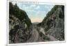 White Mountains, New Hampshire - Crawford Notch View of the Double Gate-Lantern Press-Mounted Premium Giclee Print