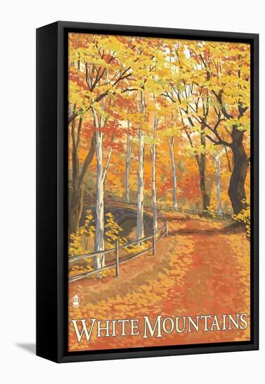 White Mountains, New Hampshire - Fall Colors-Lantern Press-Framed Stretched Canvas