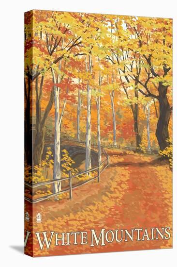 White Mountains, New Hampshire - Fall Colors-Lantern Press-Stretched Canvas