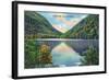 White Mountains, New Hampshire - Franconia Notch View of Profile Lake-Lantern Press-Framed Art Print