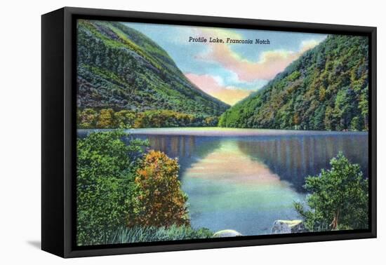 White Mountains, New Hampshire - Franconia Notch View of Profile Lake-Lantern Press-Framed Stretched Canvas