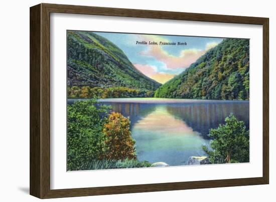 White Mountains, New Hampshire - Franconia Notch View of Profile Lake-Lantern Press-Framed Art Print