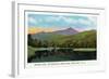 White Mountains, New Hampshire - Indian Head and Shadow Lake View-Lantern Press-Framed Art Print
