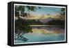 White Mountains, New Hampshire, Sunset View on Lake Chocorua-Lantern Press-Framed Stretched Canvas