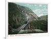 White Mountains, New Hampshire - Train Crossing the Willey Brook Bridge-Lantern Press-Framed Art Print