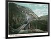 White Mountains, New Hampshire - Train Crossing the Willey Brook Bridge-Lantern Press-Framed Art Print