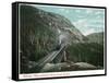 White Mountains, New Hampshire - Train Crossing the Willey Brook Bridge-Lantern Press-Framed Stretched Canvas