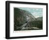 White Mountains, New Hampshire - Train Crossing the Willey Brook Bridge-Lantern Press-Framed Art Print