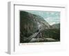 White Mountains, New Hampshire - Train Crossing the Willey Brook Bridge-Lantern Press-Framed Art Print