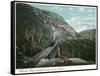 White Mountains, New Hampshire - Train Crossing the Willey Brook Bridge-Lantern Press-Framed Stretched Canvas