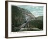 White Mountains, New Hampshire - Train Crossing the Willey Brook Bridge-Lantern Press-Framed Art Print