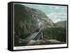 White Mountains, New Hampshire - Train Crossing the Willey Brook Bridge-Lantern Press-Framed Stretched Canvas