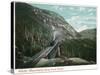 White Mountains, New Hampshire - Train Crossing the Willey Brook Bridge-Lantern Press-Stretched Canvas