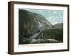 White Mountains, New Hampshire - Train Crossing the Willey Brook Bridge-Lantern Press-Framed Art Print