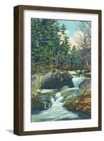 White Mountains, New Hampshire, View of the Franconia Notch Basin-Lantern Press-Framed Art Print
