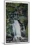 White Mountains, NH - Lost River, View of Paradise Falls-Lantern Press-Mounted Art Print