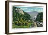 White Mountains, NH - View of Elephant's Head and Crawford Notch Entrance-Lantern Press-Framed Art Print