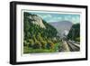 White Mountains, NH - View of Elephant's Head and Crawford Notch Entrance-Lantern Press-Framed Art Print