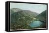 White Mts., New Hampshire, Aerial View of Echo Lake and Franconia Notch-Lantern Press-Framed Stretched Canvas