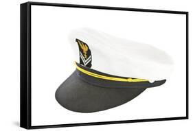 White Nautical Hat Isolated on White-Steve Collender-Framed Stretched Canvas