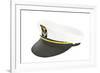 White Nautical Hat Isolated on White-Steve Collender-Framed Photographic Print