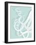 White Octopus on Seafoam c-Fab Funky-Framed Art Print