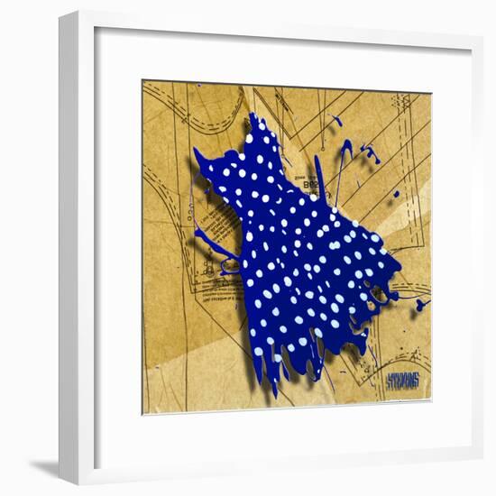 White on Blue-Roderick E. Stevens-Framed Giclee Print