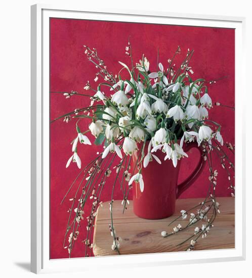 White on Red-null-Framed Premium Giclee Print