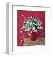 White on Red-null-Framed Art Print