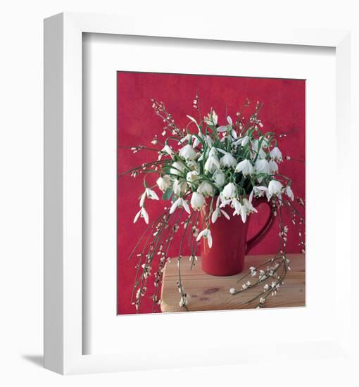 White on Red-null-Framed Art Print