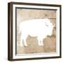 White On Wood Buffalo Mate-Jace Grey-Framed Art Print