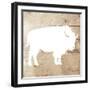 White On Wood Buffalo Mate-Jace Grey-Framed Art Print