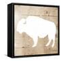 White On Wood Buffalo-Jace Grey-Framed Stretched Canvas