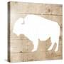 White On Wood Buffalo-Jace Grey-Stretched Canvas