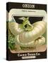 White Onion Seed Packet-null-Stretched Canvas