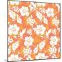 White-Orange-Flowers-On-Pink-Background-Seamless-Pattern.-irinash-Mounted Art Print