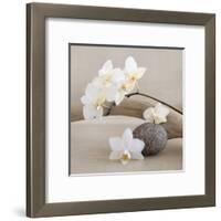 White orchid-Chatelain-Framed Art Print