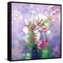 White Orchids in a Vase with Dreamy Texture-Alaya Gadeh-Framed Stretched Canvas