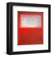 White over Red-Mark Rothko-Framed Art Print