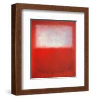 White over Red-Mark Rothko-Framed Art Print