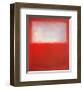 White over Red-Mark Rothko-Framed Art Print