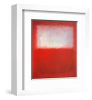 White over Red-Mark Rothko-Framed Art Print