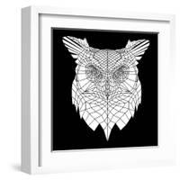 White Owl Mesh-Lisa Kroll-Framed Art Print