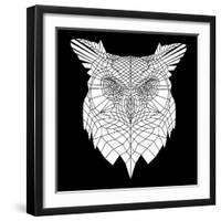 White Owl Mesh-Lisa Kroll-Framed Art Print