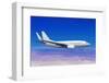 White Passenger Aircraft in the Blue Sky Landing Away-ssuaphoto-Framed Photographic Print