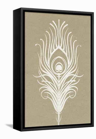 White Peacock Feather-null-Framed Stretched Canvas