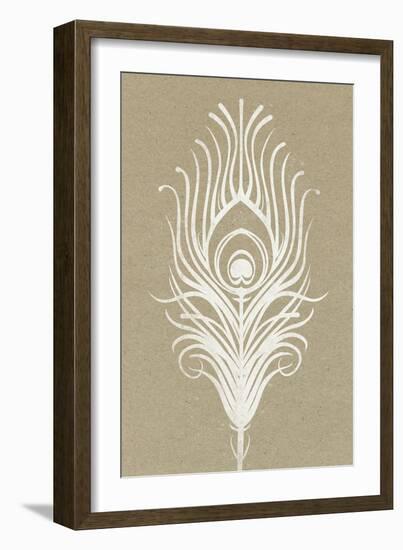 White Peacock Feather-null-Framed Art Print