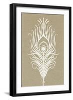 White Peacock Feather-null-Framed Art Print