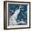 White Peacock on Indigo I-Jennifer Goldberger-Framed Art Print